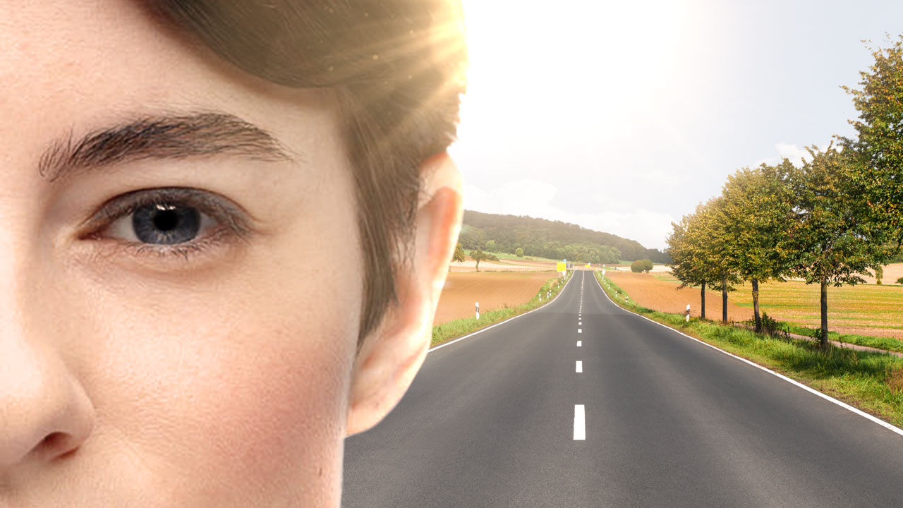 Pupille und Sonnenlicht